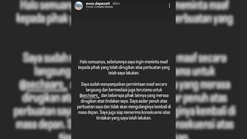 Sumber: instagram.com/evos.depezett